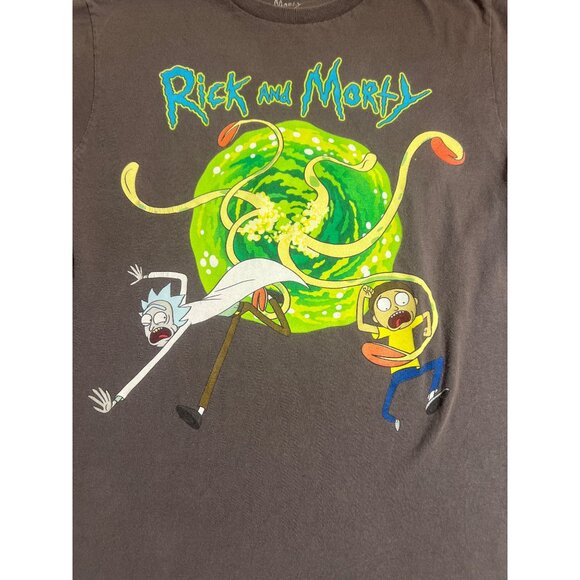 Rick And Morty Adult Swim Portal Adventure Gray T-Shirt Ripple Junction Sz Small - Picture 2 of 3